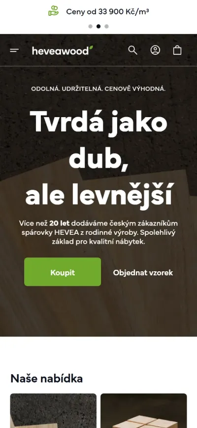 Heveawood on mobile