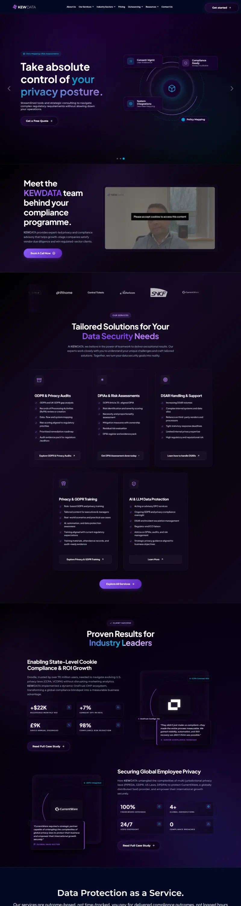 Kew Data website, full page